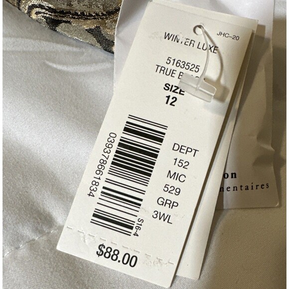 Judith Hart Womens Gold Metallic Paisley Print Lined Blazer Jacket Size 12 - Picture 7 of 12